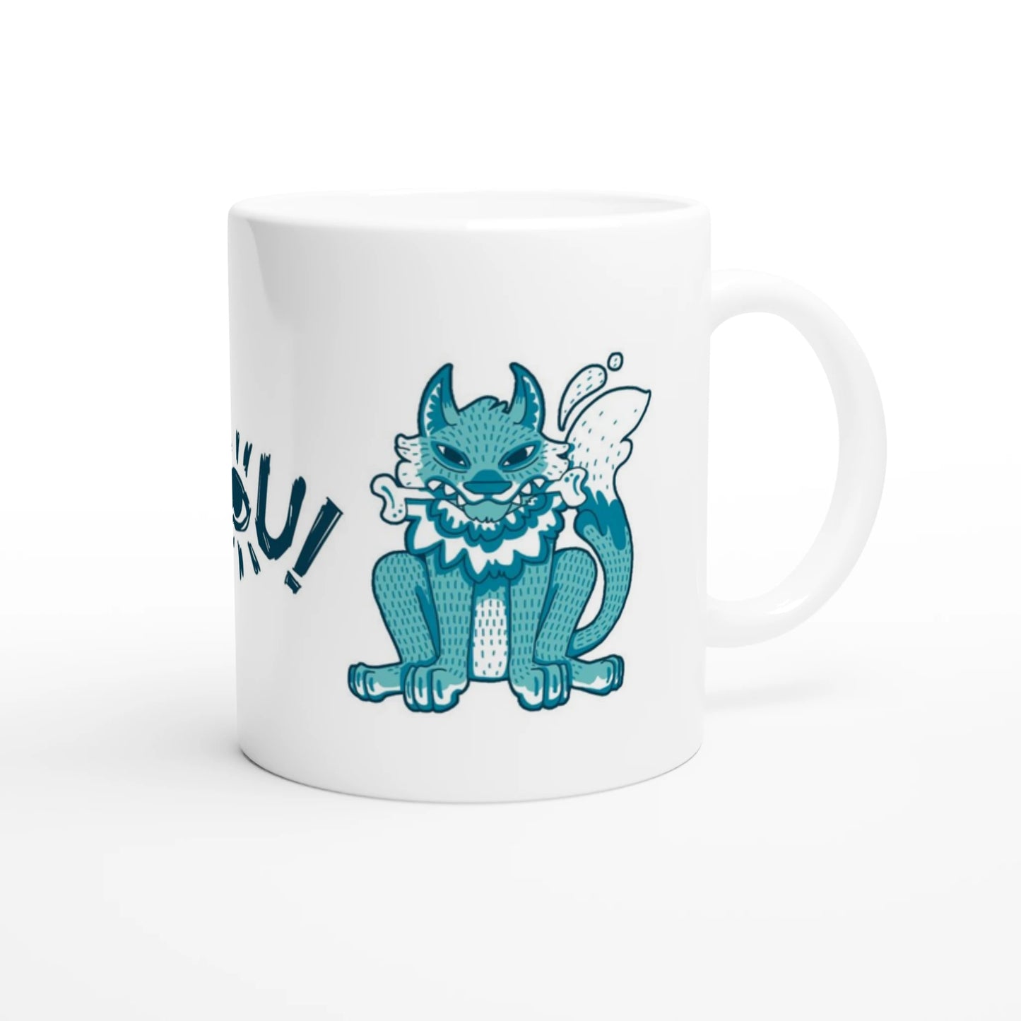 Mug au design d'APOU SHINY – Duo de Loups - un jeu de cartes familial plein de malice et de stratégie - Editeur : NO ONE GAMES
