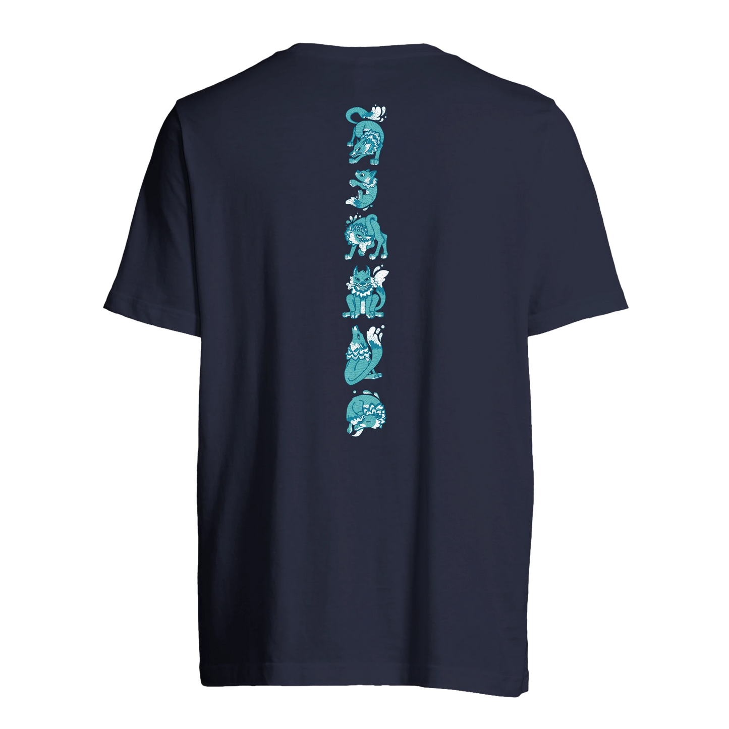 T-shirt au design d'APOU SHINY – Famille des Loups en Totem - un jeu de cartes familial plein de malice et de stratégie - Editeur : NO ONE GAMES