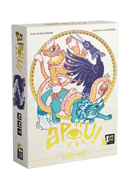 APOU SHINY – un jeu de Gilles Beaumé illustré par Lucile Mathieu - un jeu de cartes familial plein de malice et de stratégie - Editeur : NO ONE GAMES