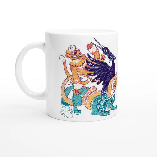 Mug au design d'APOU SHINY – Bataille des familles - un jeu de cartes familial plein de malice et de stratégie - Editeur : NO ONE GAMES