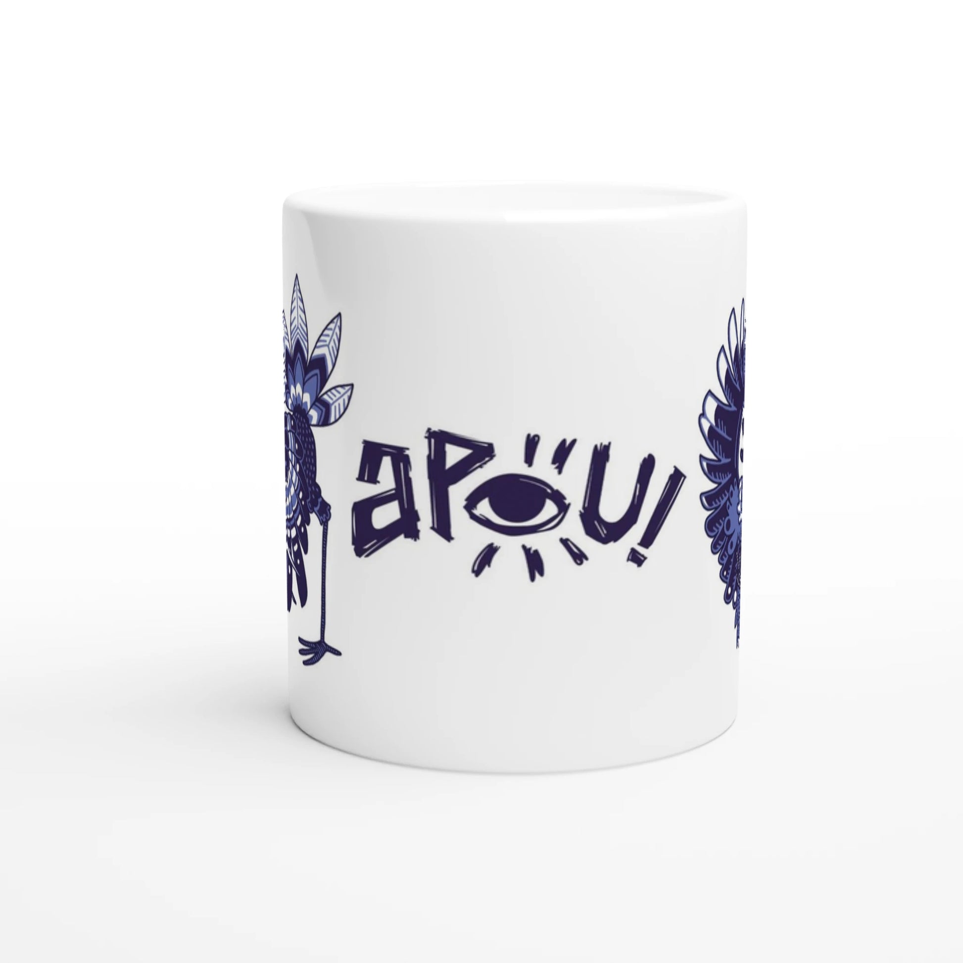 Mug au design d'APOU SHINY – Duo d'Oiseaux- un jeu de cartes familial plein de malice et de stratégie - Editeur : NO ONE GAMES
