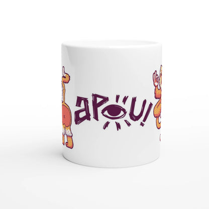 Mug au design d'APOU SHINY – Duo de Singes- un jeu de cartes familial plein de malice et de stratégie - Editeur : NO ONE GAMES