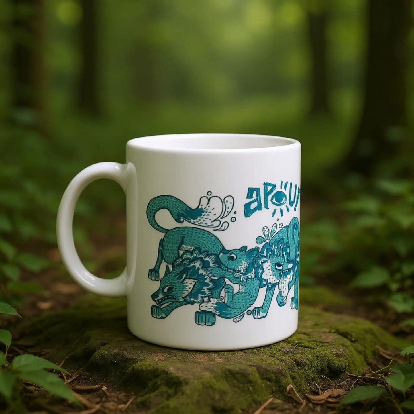 Mug au design d'APOU SHINY – Famille des Loups- un jeu de cartes familial plein de malice et de stratégie - Editeur : NO ONE GAMES
