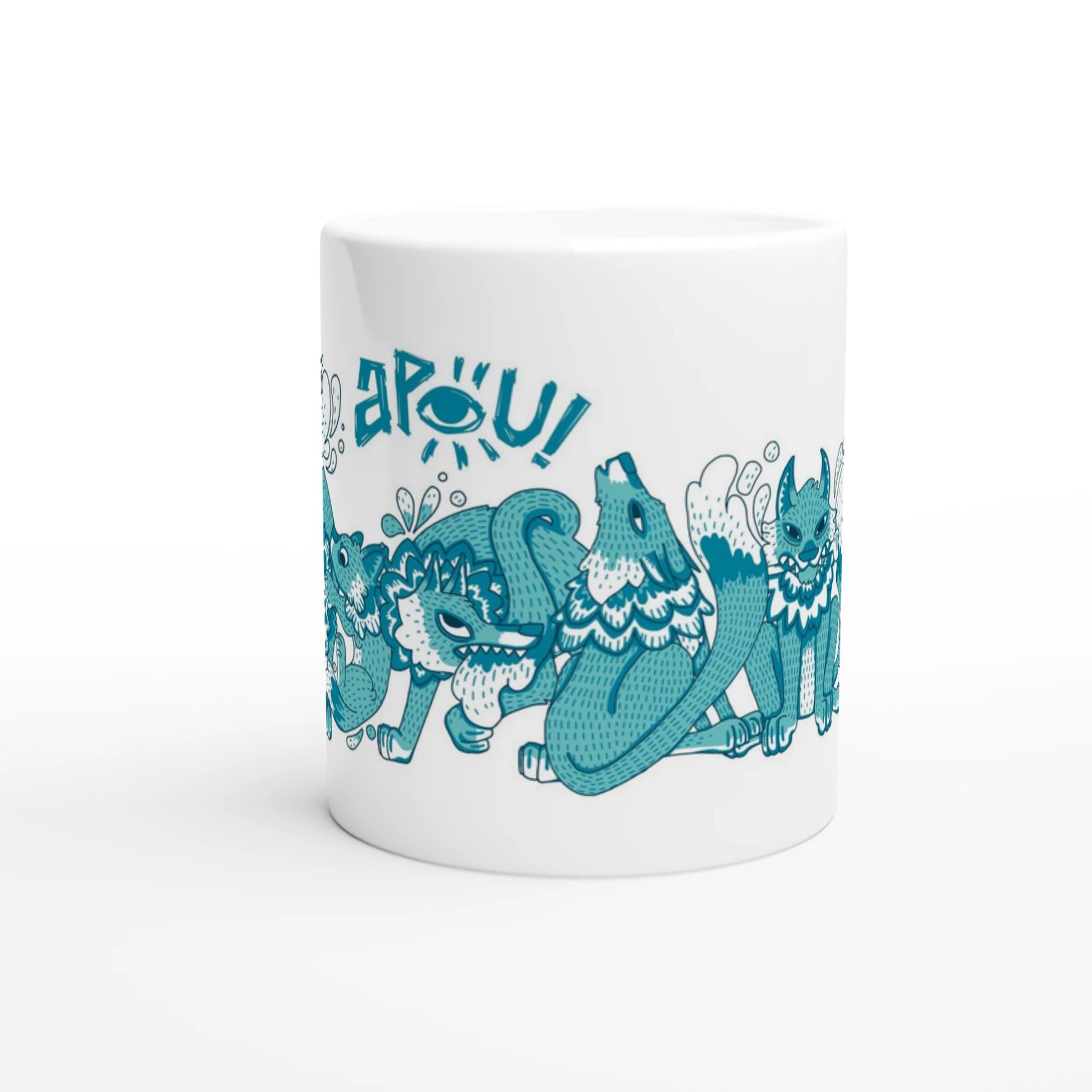 Mug au design d'APOU SHINY – Famille des Loups- un jeu de cartes familial plein de malice et de stratégie - Editeur : NO ONE GAMES
