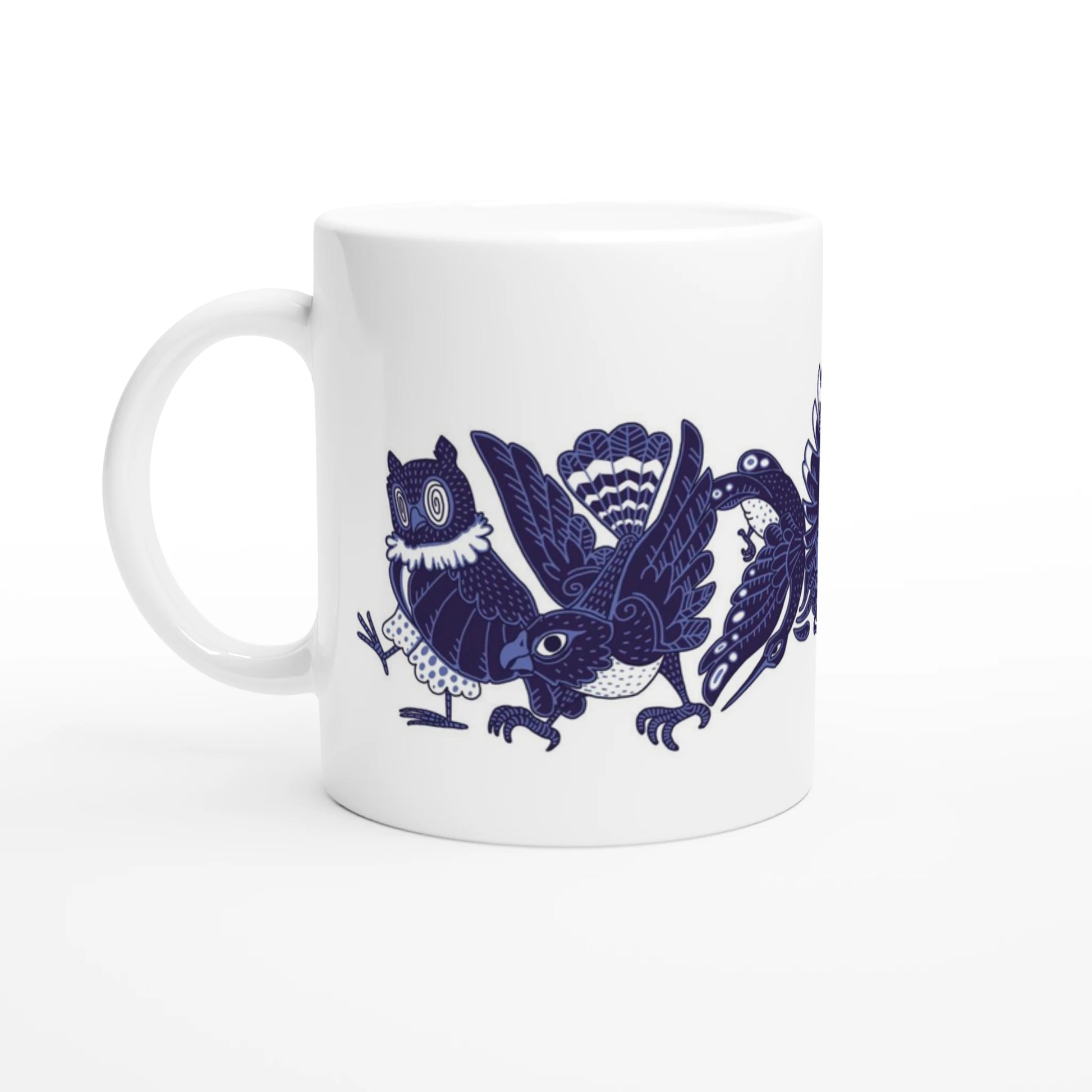 Mug au design d'APOU SHINY – Famille des oiseaux - un jeu de cartes familial plein de malice et de stratégie - Editeur : NO ONE GAMES