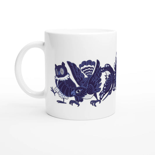 Mug au design d'APOU SHINY – Famille des oiseaux - un jeu de cartes familial plein de malice et de stratégie - Editeur : NO ONE GAMES