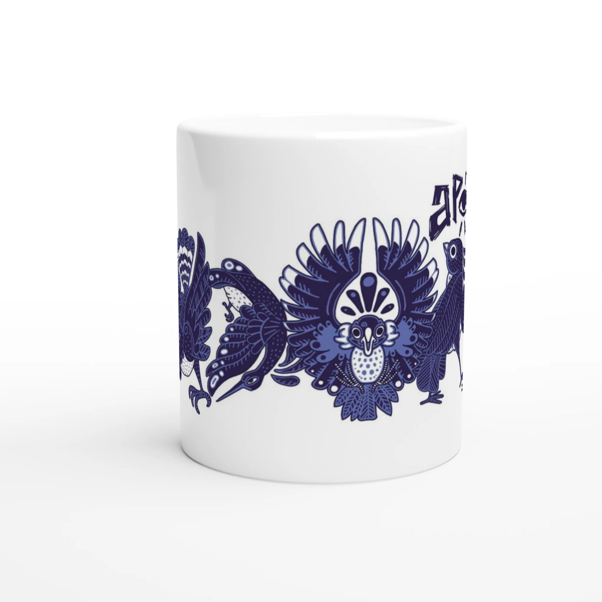 Mug au design d'APOU SHINY – Famille des oiseaux - un jeu de cartes familial plein de malice et de stratégie - Editeur : NO ONE GAMES