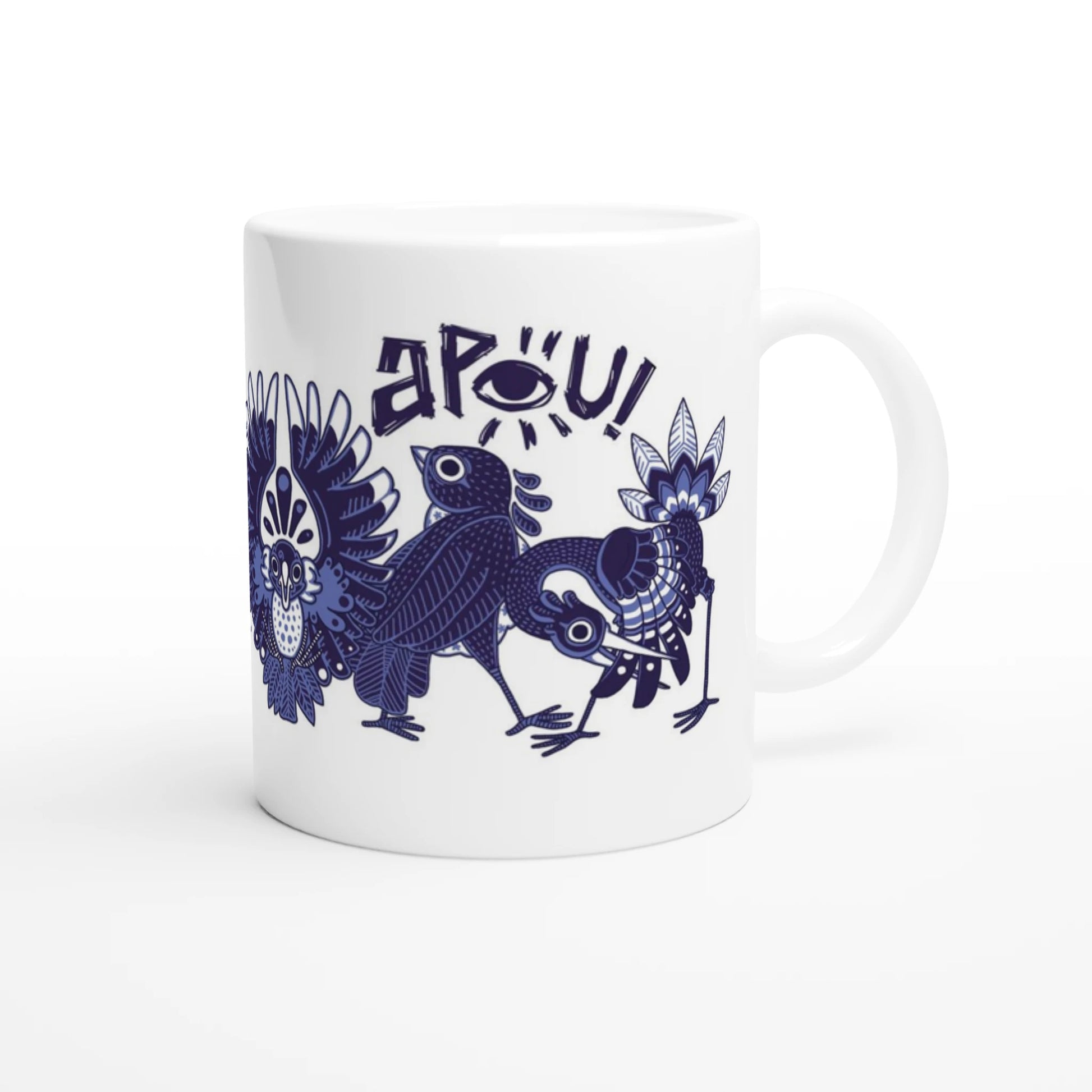 Mug au design d'APOU SHINY – Famille des oiseaux - un jeu de cartes familial plein de malice et de stratégie - Editeur : NO ONE GAMES