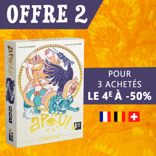 APOU SHINY – un jeu de Gilles Beaumé illustré par Lucile Mathieu - un jeu de cartes familial plein de malice et de stratégie - Editeur : NO ONE GAMES