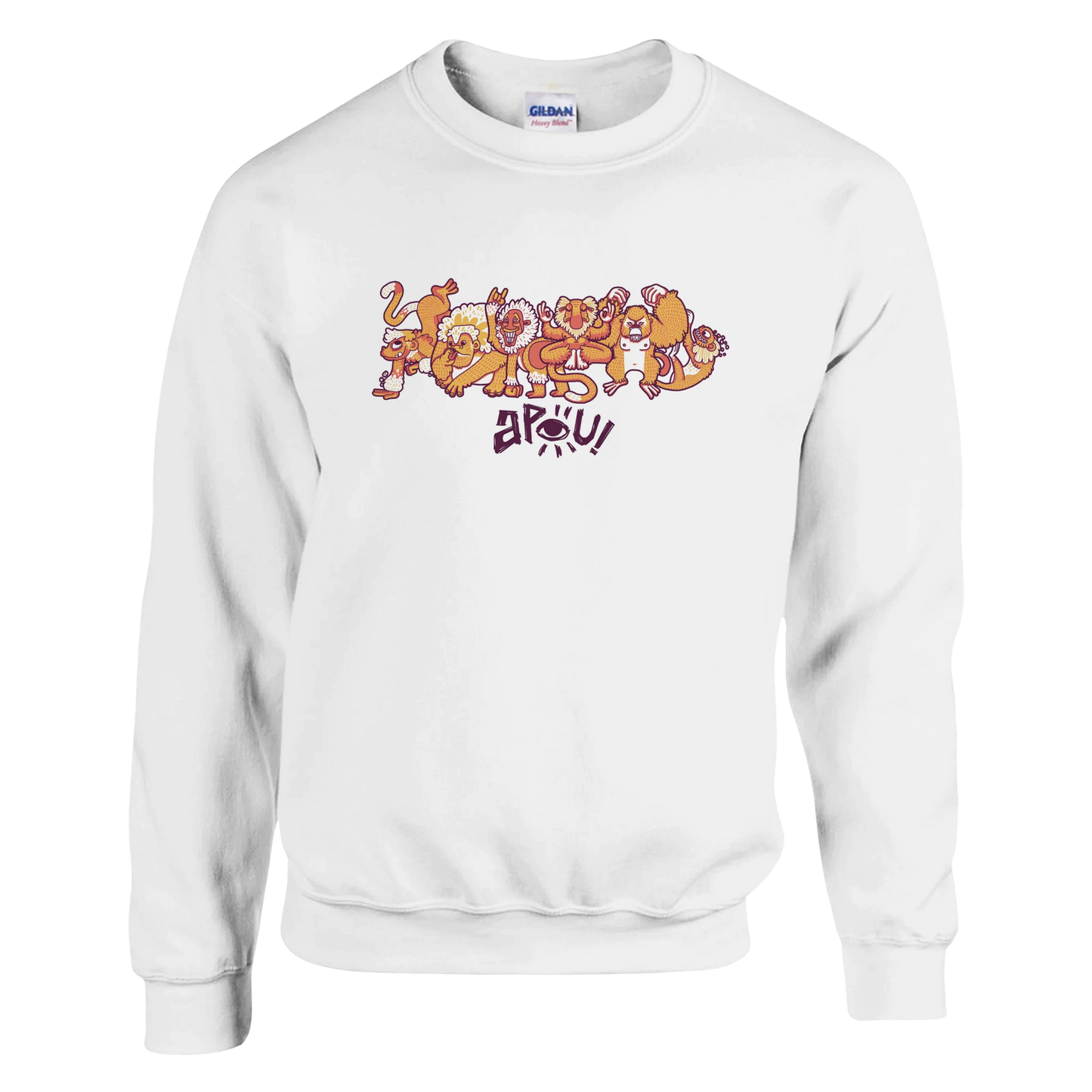 Sweat-Shirt au design d'APOU SHINY – Famille des Singes en Clan - un jeu de cartes familial plein de malice et de stratégie - Editeur : NO ONE GAMES