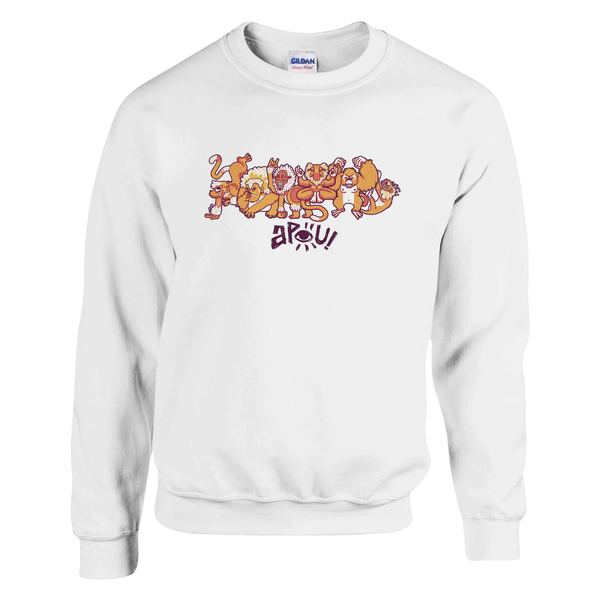 Sweat-Shirt au design d'APOU SHINY – Famille des Singes en Clan - un jeu de cartes familial plein de malice et de stratégie - Editeur : NO ONE GAMES