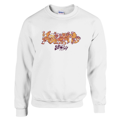 Sweat-Shirt au design d'APOU SHINY – Famille des Singes en Clan - un jeu de cartes familial plein de malice et de stratégie - Editeur : NO ONE GAMES