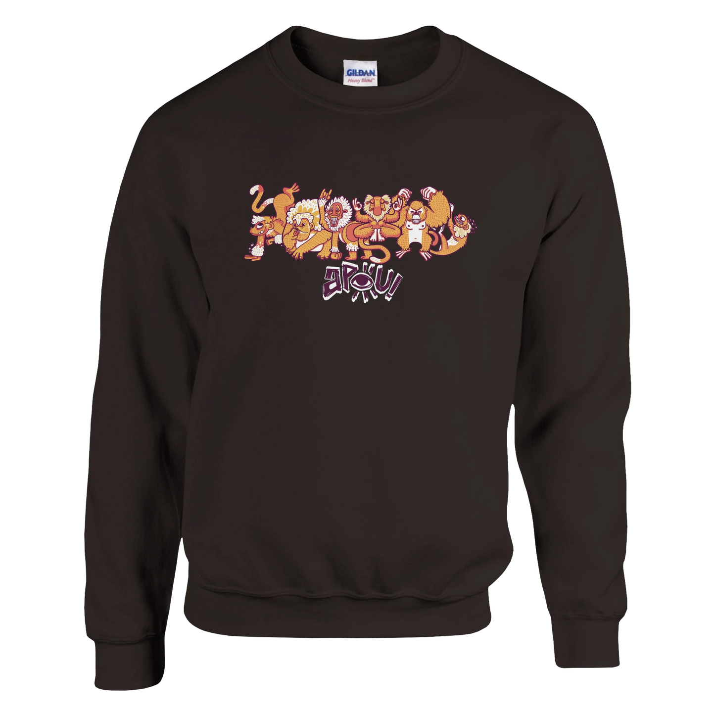 Sweat-Shirt au design d'APOU SHINY – Famille des Singes en Clan - un jeu de cartes familial plein de malice et de stratégie - Editeur : NO ONE GAMES