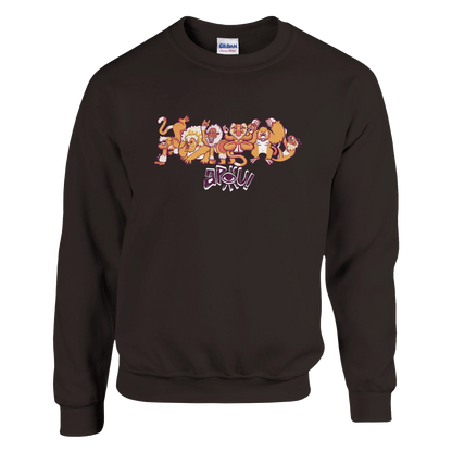 Sweat-Shirt au design d'APOU SHINY – Famille des Singes en Clan - un jeu de cartes familial plein de malice et de stratégie - Editeur : NO ONE GAMES