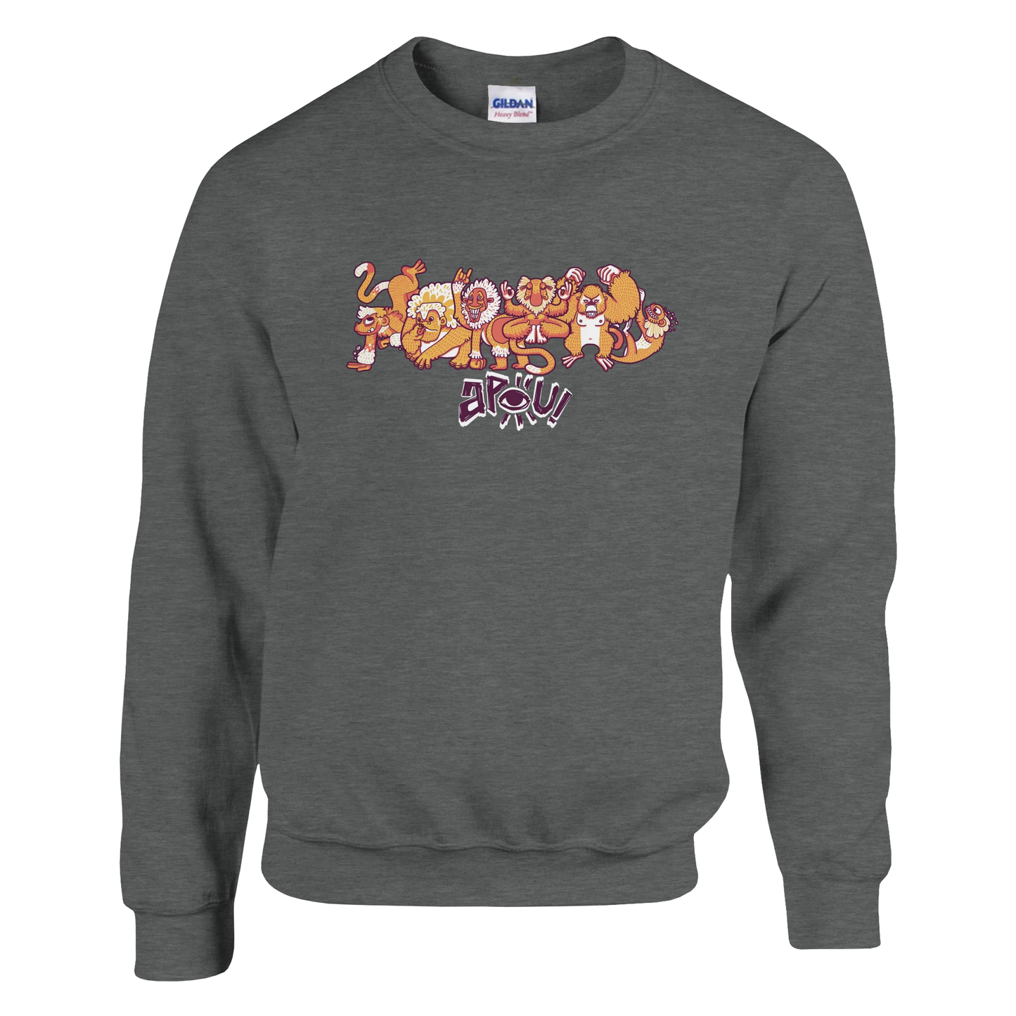 Sweat-Shirt au design d'APOU SHINY – Famille des Singes en Clan - un jeu de cartes familial plein de malice et de stratégie - Editeur : NO ONE GAMES
