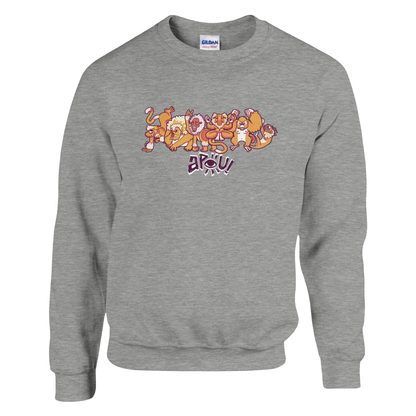 Sweat-Shirt au design d'APOU SHINY – Famille des Singes en Clan - un jeu de cartes familial plein de malice et de stratégie - Editeur : NO ONE GAMES