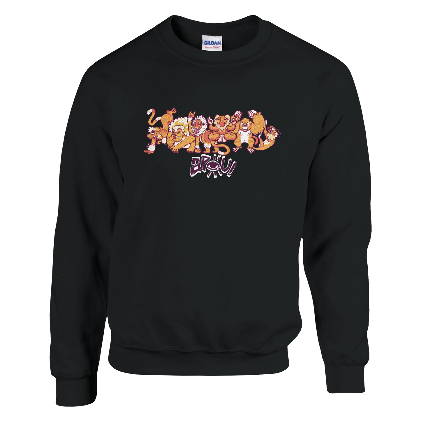 Sweat-Shirt au design d'APOU SHINY – Famille des Singes en Clan - un jeu de cartes familial plein de malice et de stratégie - Editeur : NO ONE GAMES