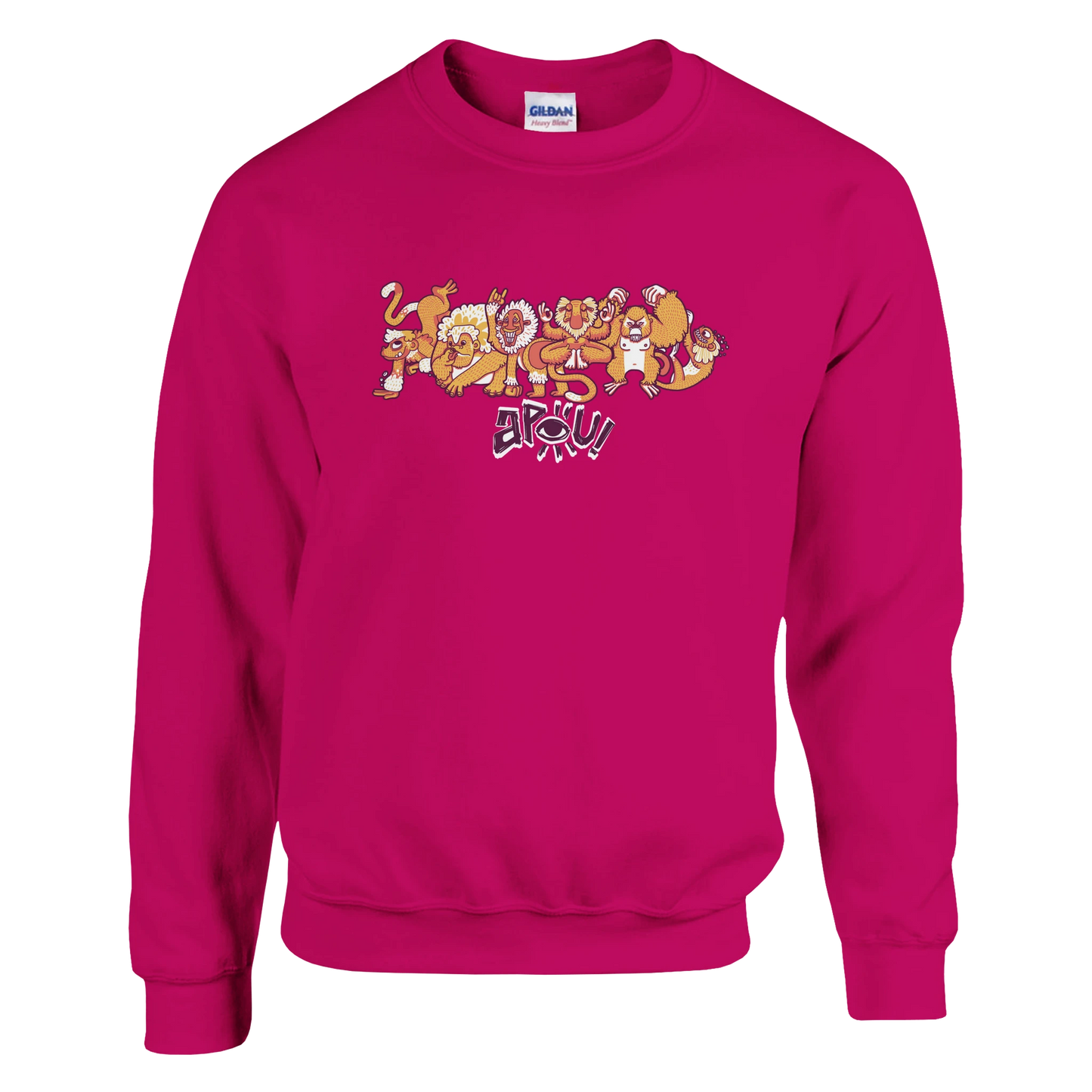 Sweat-Shirt au design d'APOU SHINY – Famille des Singes en Clan - un jeu de cartes familial plein de malice et de stratégie - Editeur : NO ONE GAMES