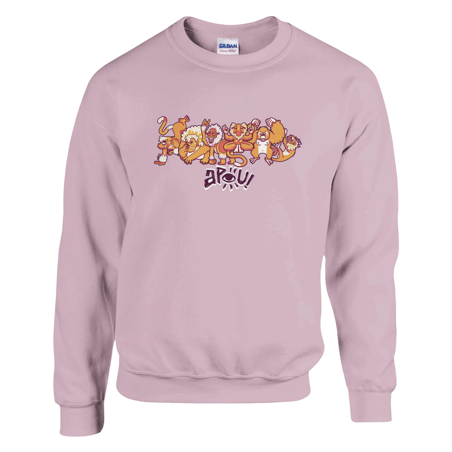 Sweat-Shirt au design d'APOU SHINY – Famille des Singes en Clan - un jeu de cartes familial plein de malice et de stratégie - Editeur : NO ONE GAMES