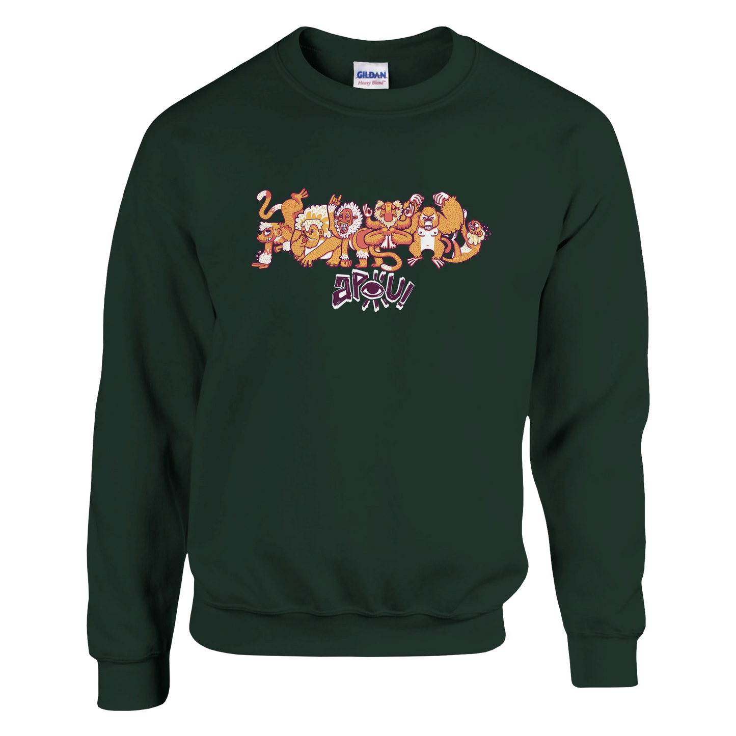 Sweat-Shirt au design d'APOU SHINY – Famille des Singes en Clan - un jeu de cartes familial plein de malice et de stratégie - Editeur : NO ONE GAMES