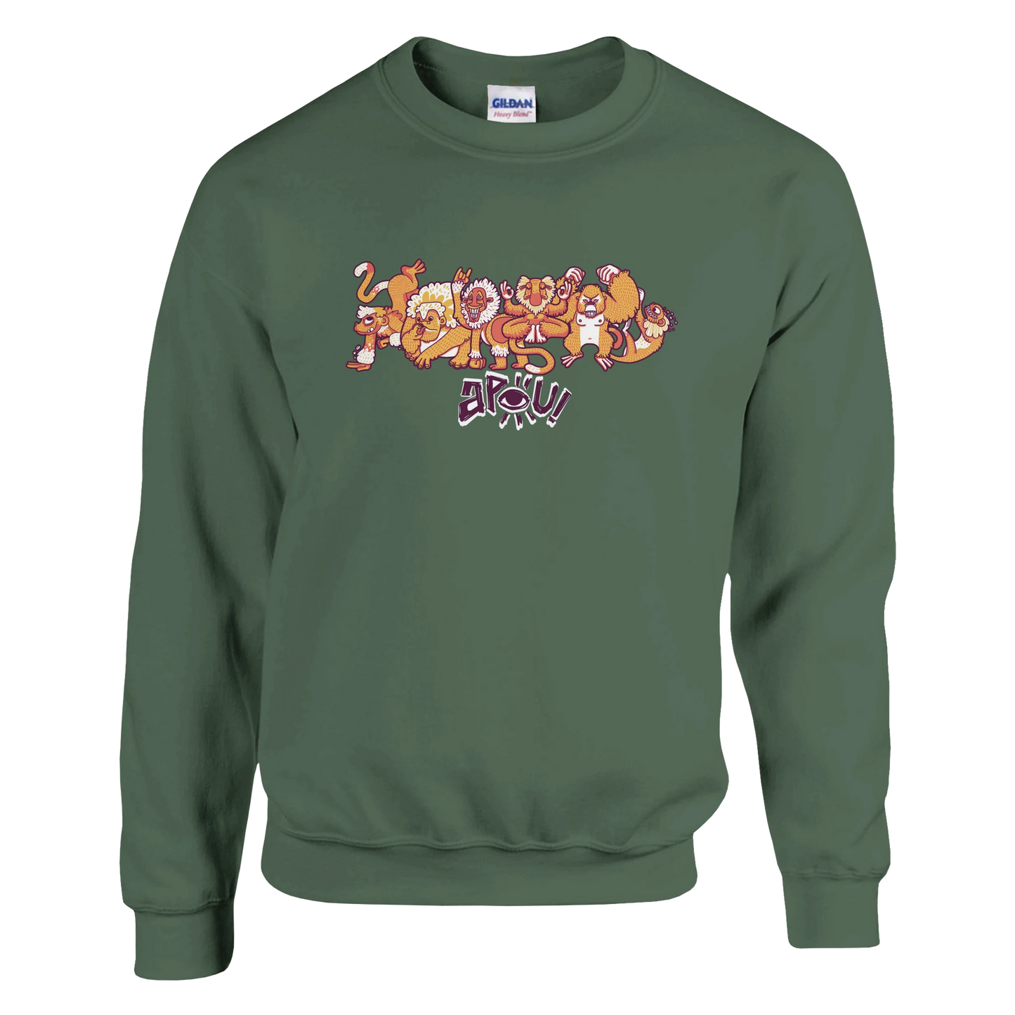 Sweat-Shirt au design d'APOU SHINY – Famille des Singes en Clan - un jeu de cartes familial plein de malice et de stratégie - Editeur : NO ONE GAMES