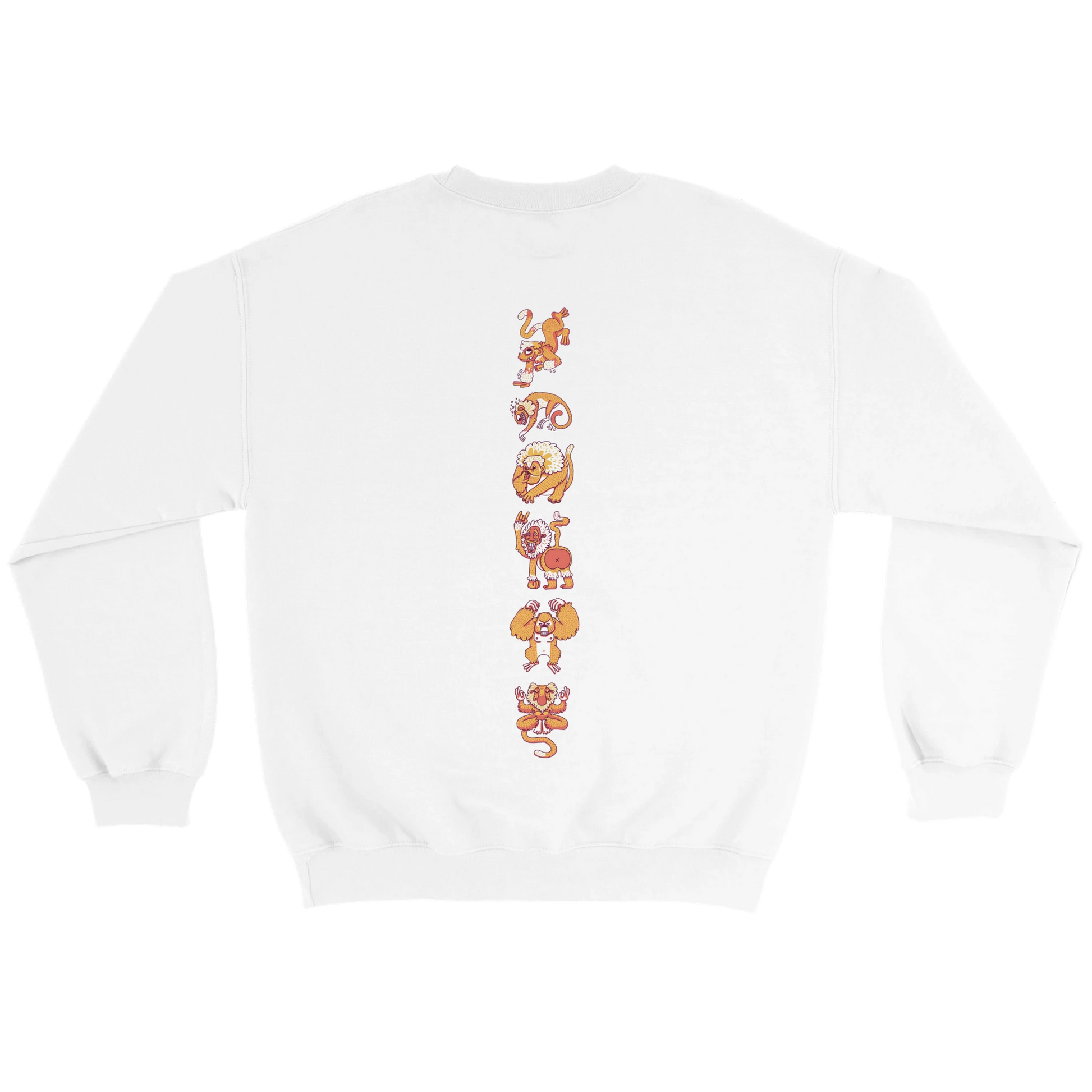 Sweat-Shirt au design d'APOU SHINY – Famille des Singes en Totem - un jeu de cartes familial plein de malice et de stratégie - Editeur : NO ONE GAMES