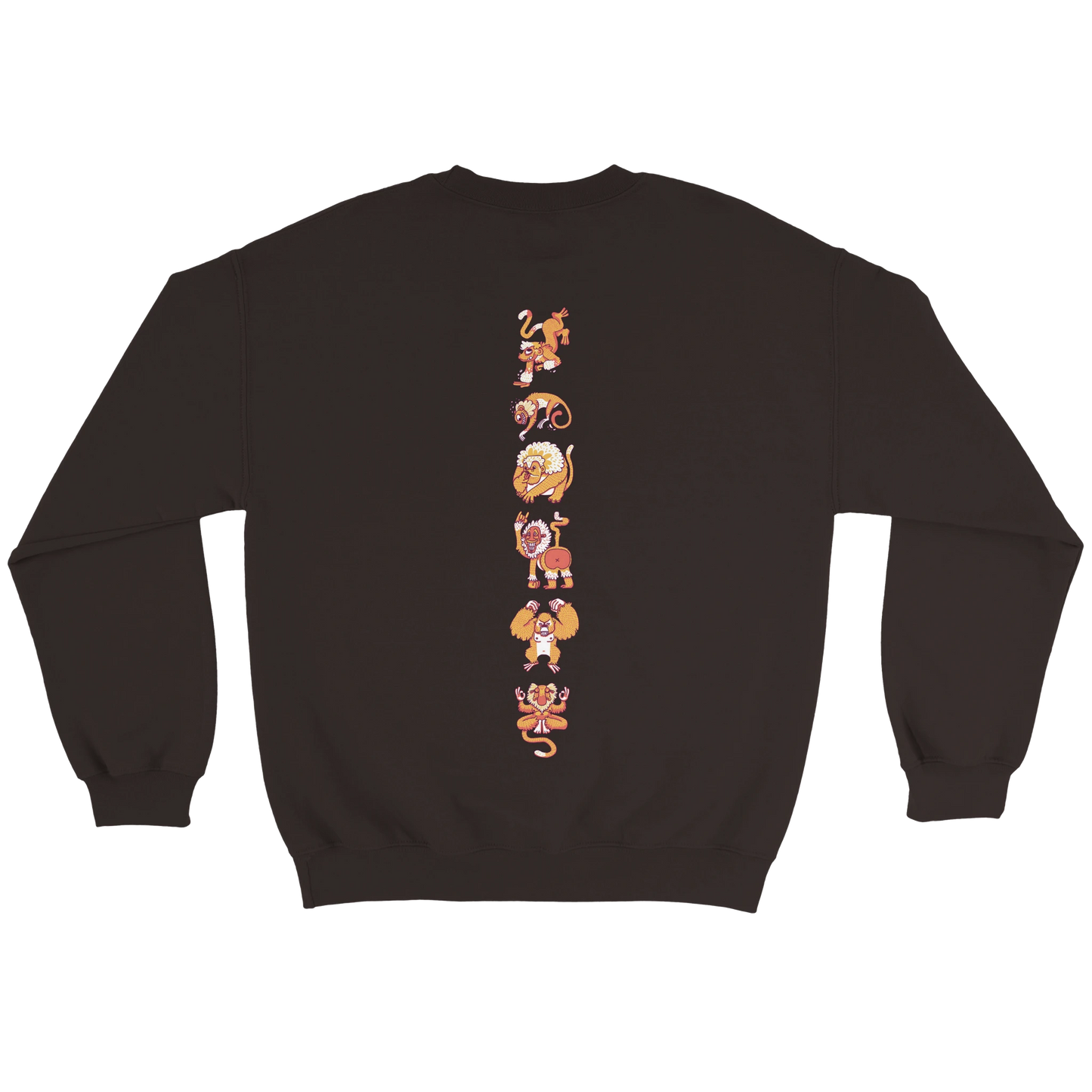 Sweat-Shirt au design d'APOU SHINY – Famille des Singes en Totem - un jeu de cartes familial plein de malice et de stratégie - Editeur : NO ONE GAMES