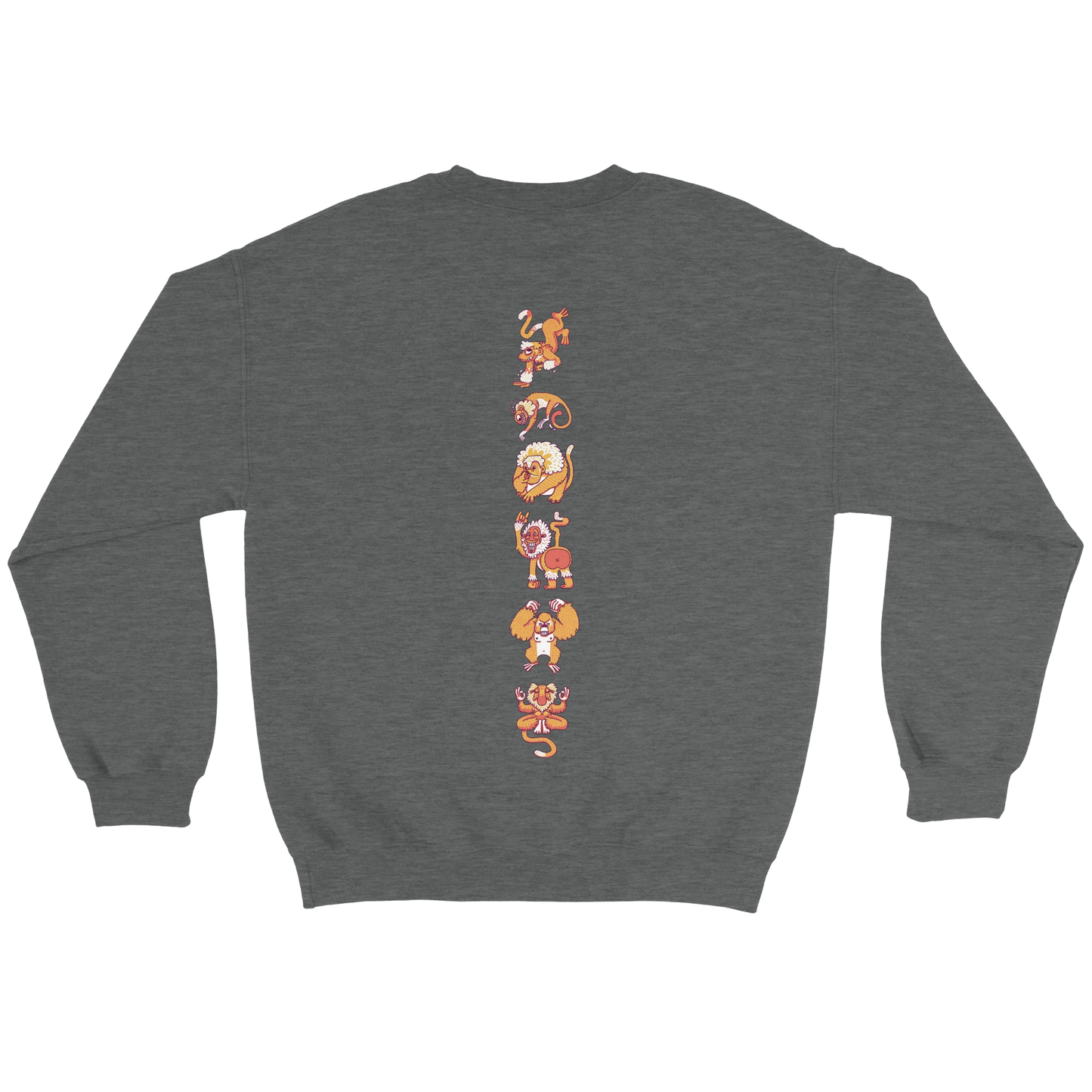 Sweat-Shirt au design d'APOU SHINY – Famille des Singes en Totem - un jeu de cartes familial plein de malice et de stratégie - Editeur : NO ONE GAMES
