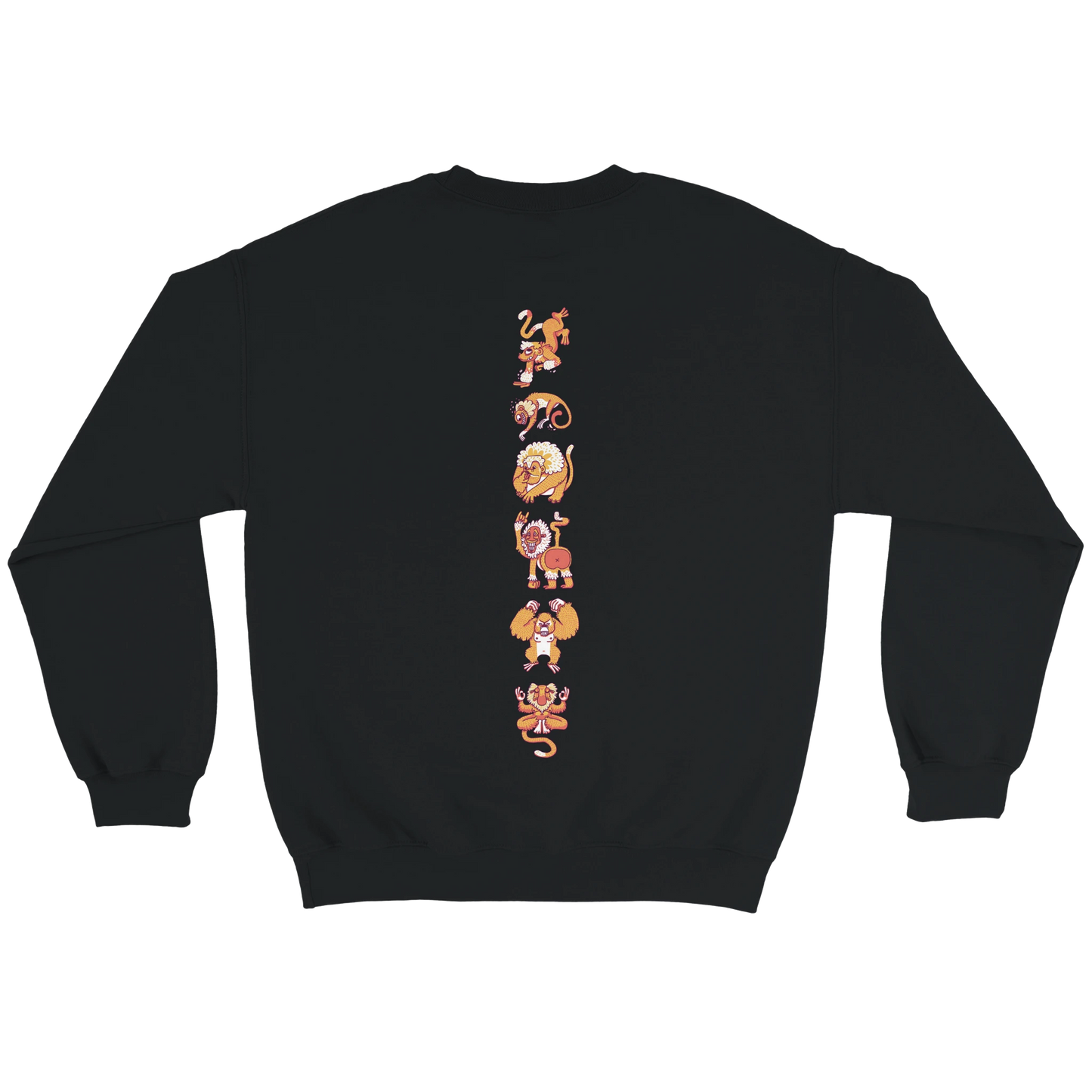 Sweat-Shirt au design d'APOU SHINY – Famille des Singes en Totem - un jeu de cartes familial plein de malice et de stratégie - Editeur : NO ONE GAMES