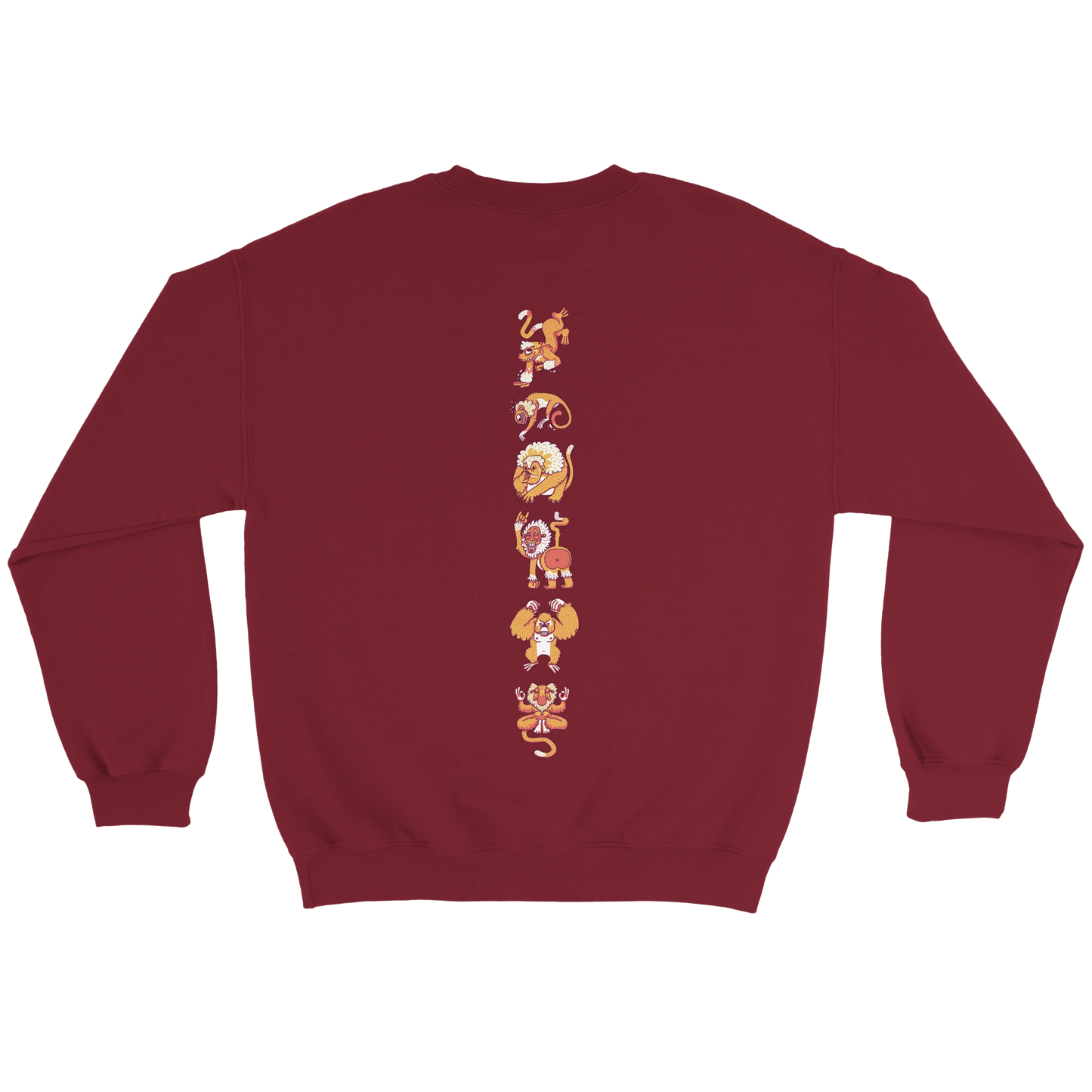 Sweat-Shirt au design d'APOU SHINY – Famille des Singes en Totem - un jeu de cartes familial plein de malice et de stratégie - Editeur : NO ONE GAMES