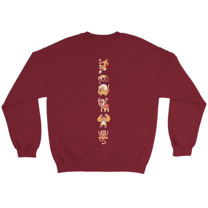 Sweat-Shirt au design d'APOU SHINY – Famille des Singes en Totem - un jeu de cartes familial plein de malice et de stratégie - Editeur : NO ONE GAMES