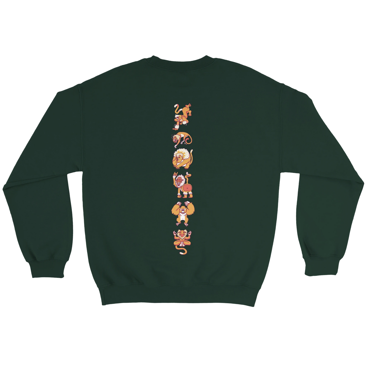 Sweat-Shirt au design d'APOU SHINY – Famille des Singes en Totem - un jeu de cartes familial plein de malice et de stratégie - Editeur : NO ONE GAMES