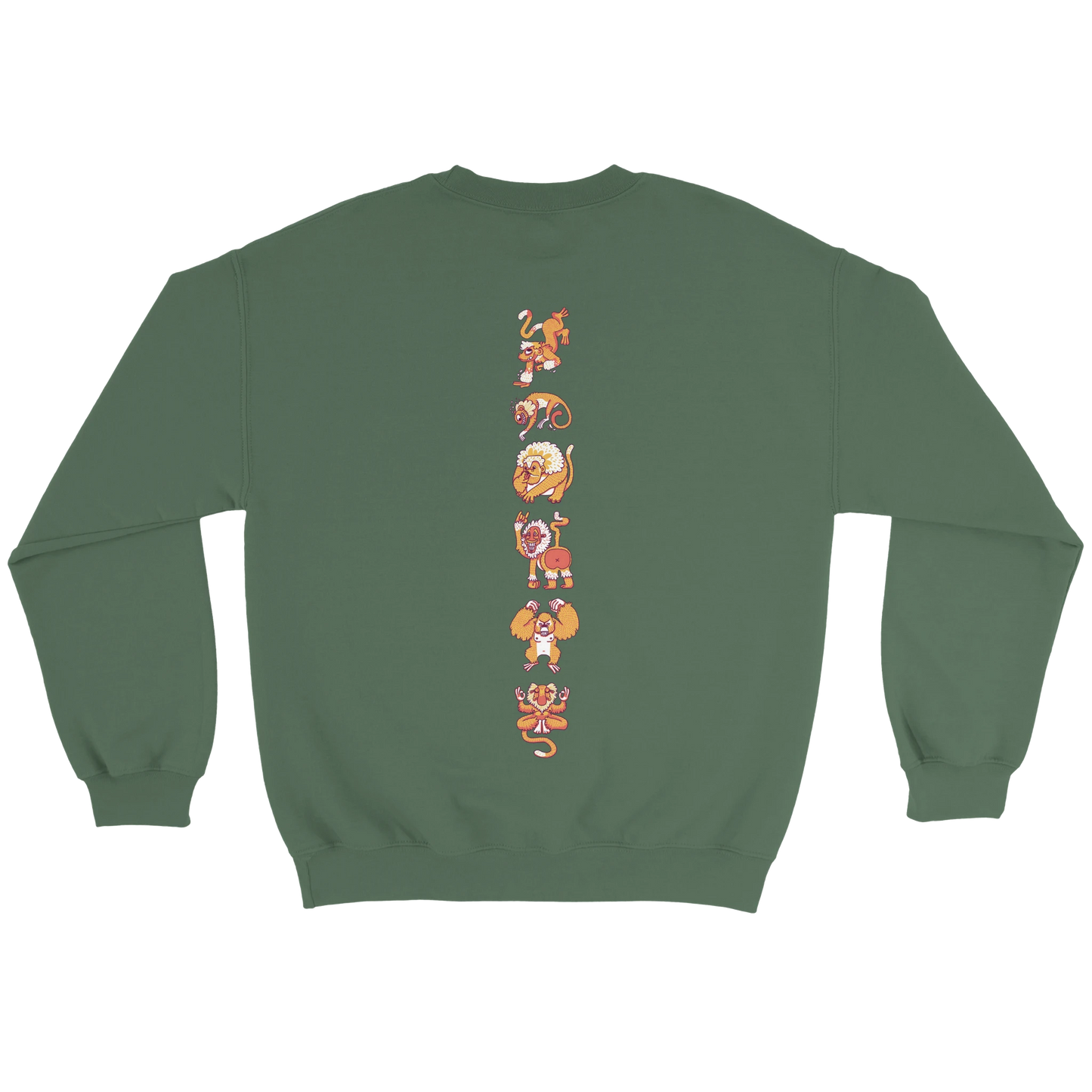 Sweat-Shirt au design d'APOU SHINY – Famille des Singes en Totem - un jeu de cartes familial plein de malice et de stratégie - Editeur : NO ONE GAMES