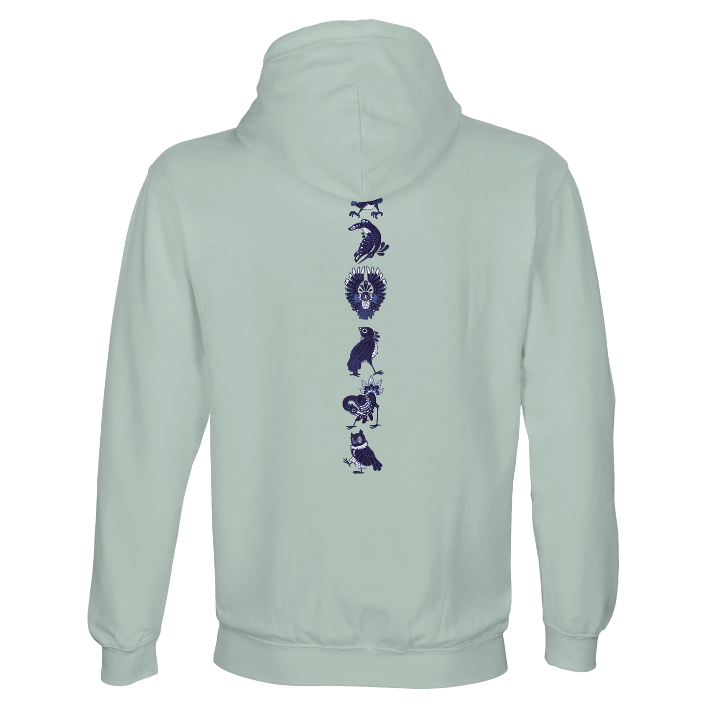 Sweat-Shirt à capuche au design d'APOU SHINY – Famille des Oiseaux en Totem - un jeu de cartes familial plein de malice et de stratégie - Editeur : NO ONE GAMES