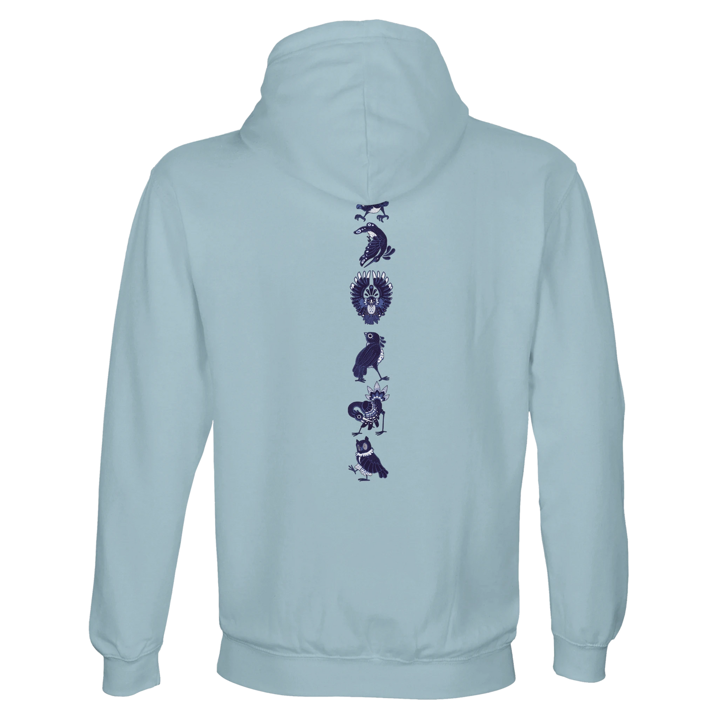 Sweat-Shirt à capuche au design d'APOU SHINY – Famille des Oiseaux en Totem - un jeu de cartes familial plein de malice et de stratégie - Editeur : NO ONE GAMES