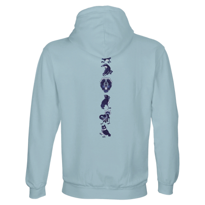 Sweat-Shirt à capuche au design d'APOU SHINY – Famille des Oiseaux en Totem - un jeu de cartes familial plein de malice et de stratégie - Editeur : NO ONE GAMES