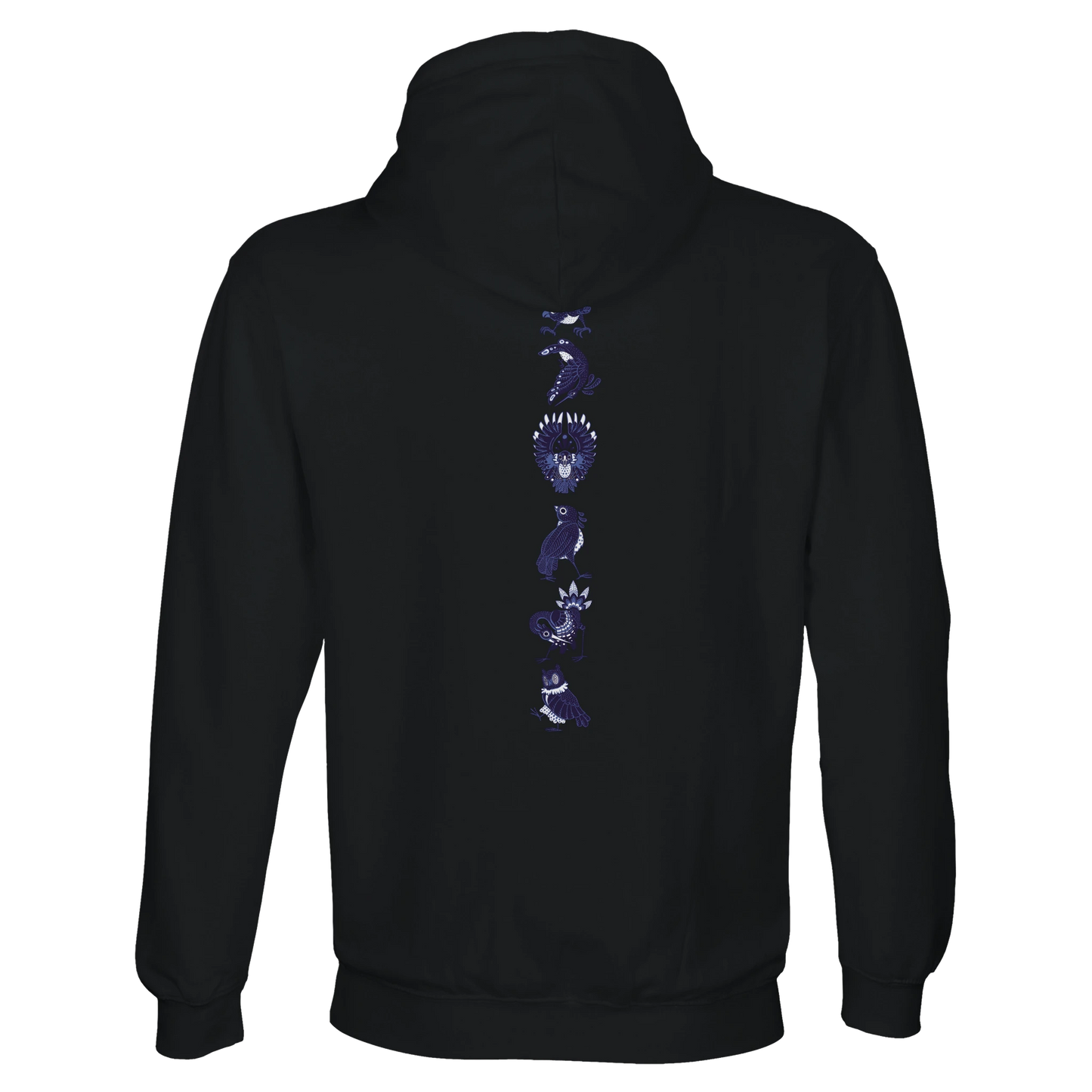 Sweat-Shirt à capuche au design d'APOU SHINY – Famille des Oiseaux en Totem - un jeu de cartes familial plein de malice et de stratégie - Editeur : NO ONE GAMES