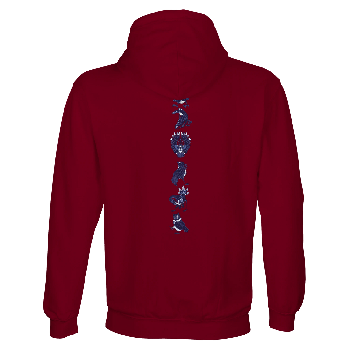 Sweat-Shirt à capuche au design d'APOU SHINY – Famille des Oiseaux en Totem - un jeu de cartes familial plein de malice et de stratégie - Editeur : NO ONE GAMES