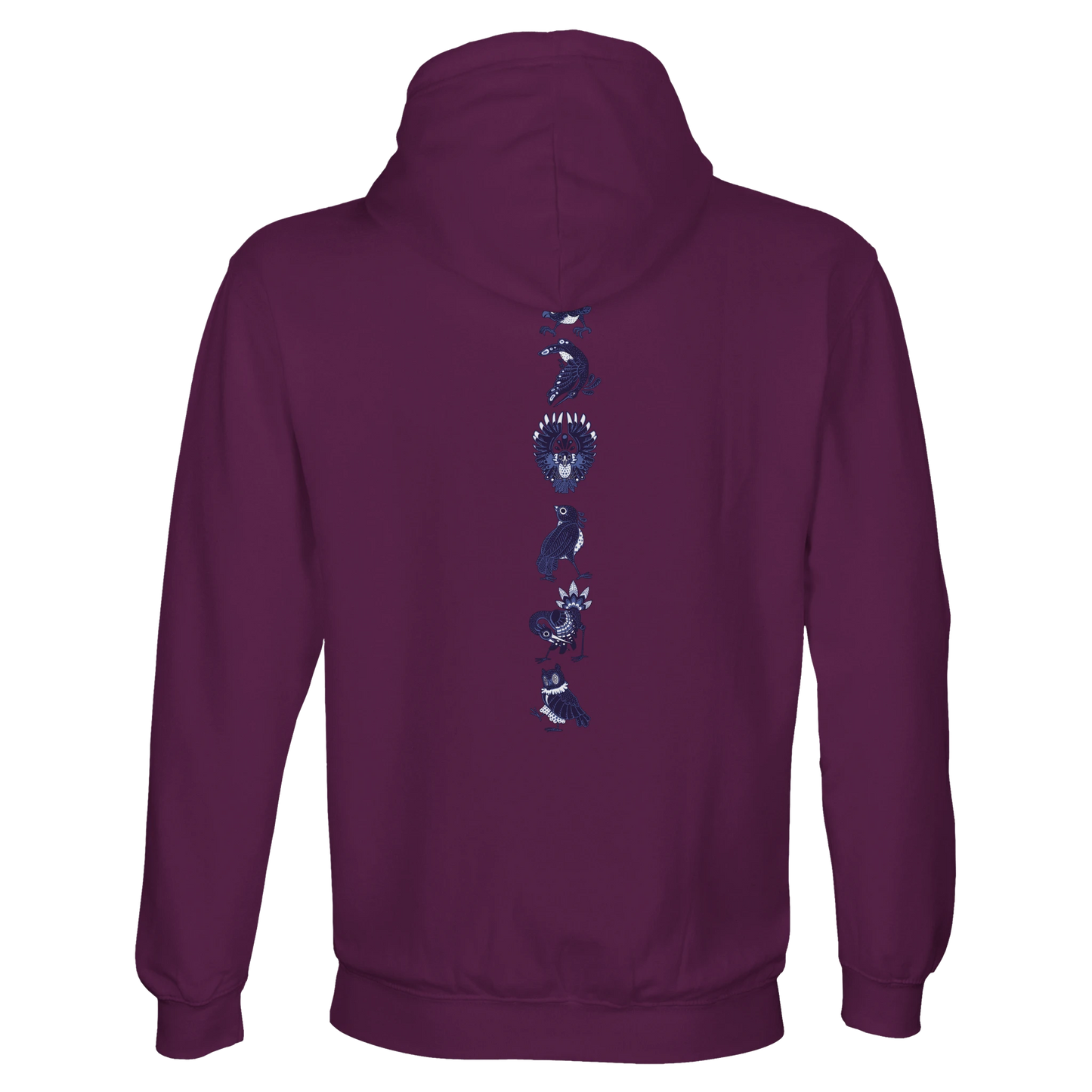 Sweat-Shirt à capuche au design d'APOU SHINY – Famille des Oiseaux en Totem - un jeu de cartes familial plein de malice et de stratégie - Editeur : NO ONE GAMES