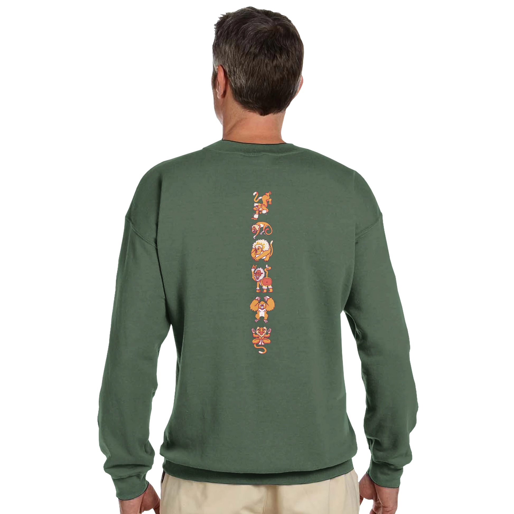Sweat-Shirt au design d'APOU SHINY – Famille des Singes en Totem - un jeu de cartes familial plein de malice et de stratégie - Editeur : NO ONE GAMES