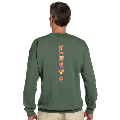 Sweat-Shirt au design d'APOU SHINY – Famille des Singes en Totem - un jeu de cartes familial plein de malice et de stratégie - Editeur : NO ONE GAMES