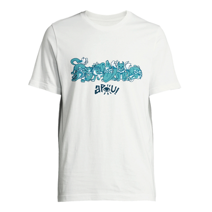 T-shirt au design d'APOU SHINY – Famille des Loups en Clan - un jeu de cartes familial plein de malice et de stratégie - Editeur : NO ONE GAMES
