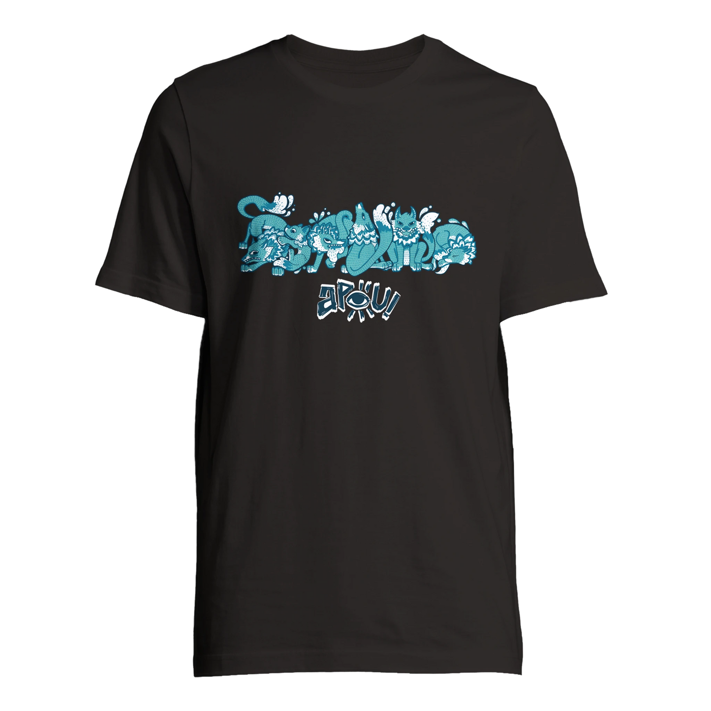 T-shirt au design d'APOU SHINY – Famille des Loups en Clan - un jeu de cartes familial plein de malice et de stratégie - Editeur : NO ONE GAMES