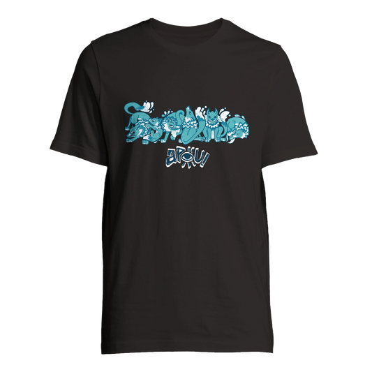 T-shirt au design d'APOU SHINY – Famille des Loups en Clan - un jeu de cartes familial plein de malice et de stratégie - Editeur : NO ONE GAMES