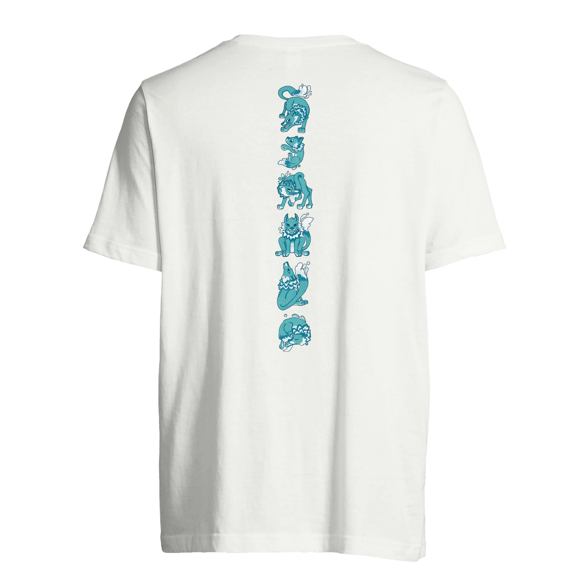 T-shirt au design d'APOU SHINY – Famille des Loups en Totem - un jeu de cartes familial plein de malice et de stratégie - Editeur : NO ONE GAMES