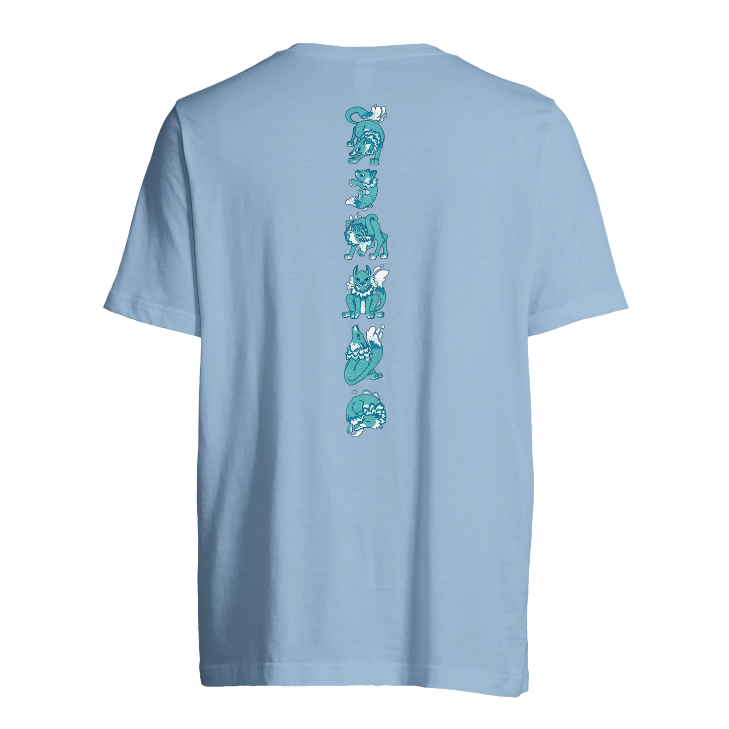 T-shirt au design d'APOU SHINY – Famille des Loups en Totem - un jeu de cartes familial plein de malice et de stratégie - Editeur : NO ONE GAMES