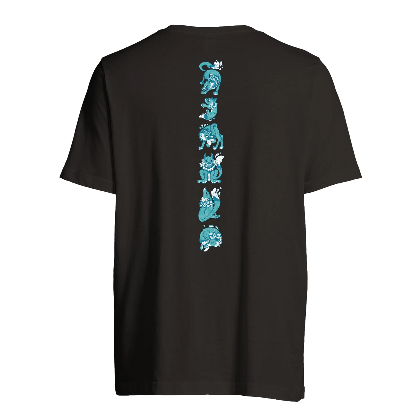 T-shirt au design d'APOU SHINY – Famille des Loups en Totem - un jeu de cartes familial plein de malice et de stratégie - Editeur : NO ONE GAMES