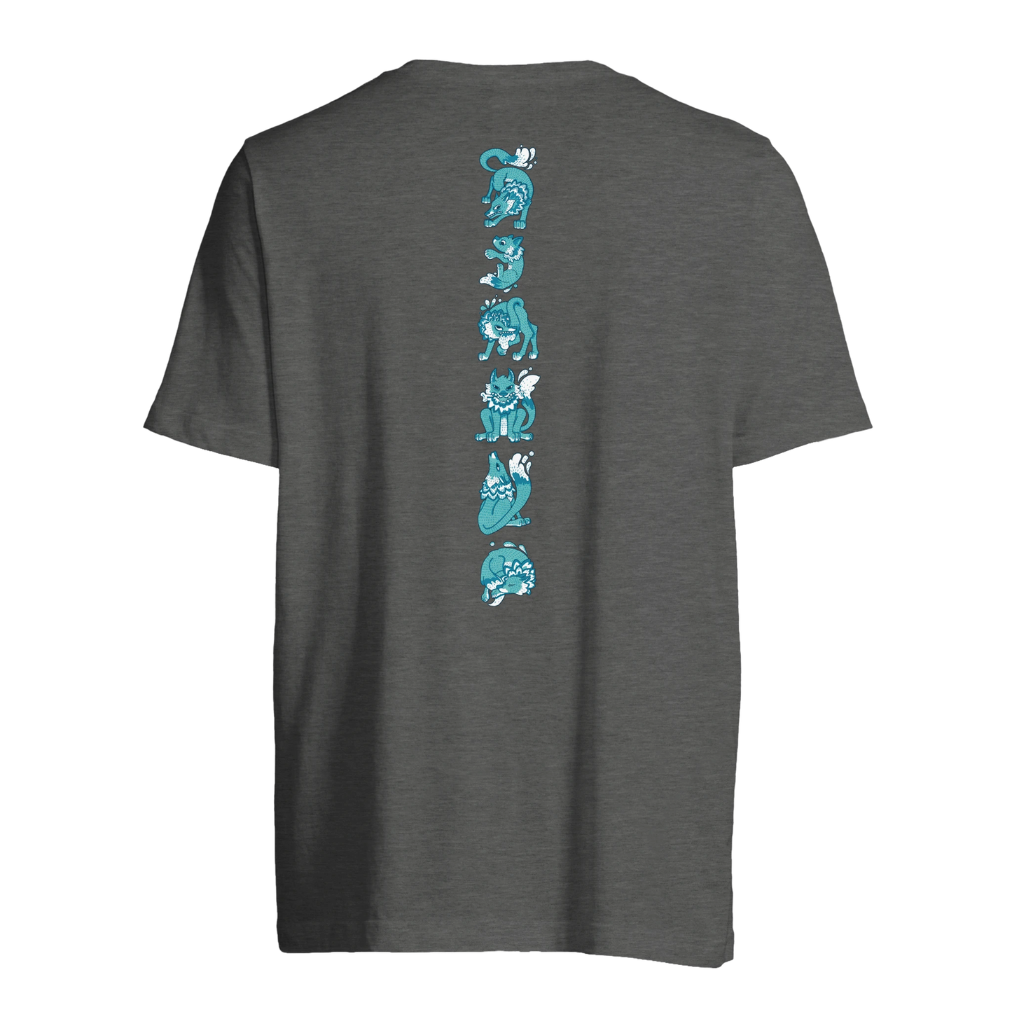 T-shirt au design d'APOU SHINY – Famille des Loups en Totem - un jeu de cartes familial plein de malice et de stratégie - Editeur : NO ONE GAMES