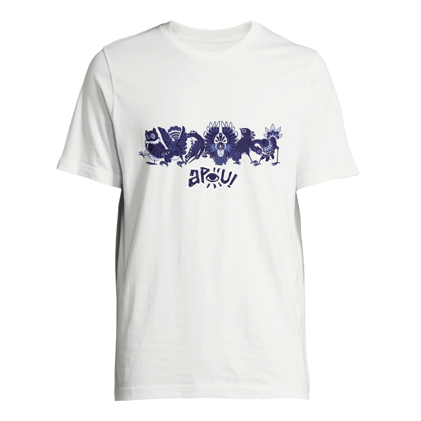 T-shirt au design d'APOU SHINY – Famille des Oiseaux en Clan - un jeu de cartes familial plein de malice et de stratégie - Editeur : NO ONE GAMES