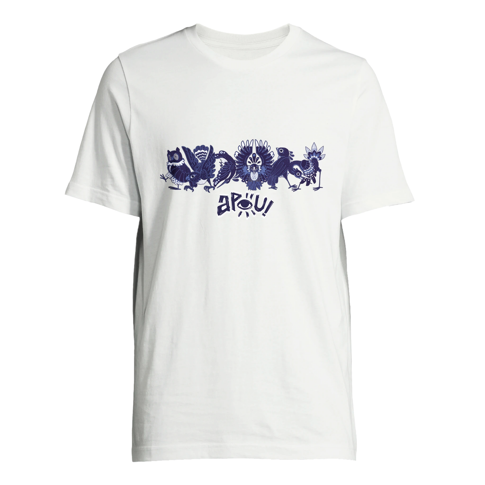 T-shirt au design d'APOU SHINY – Famille des Oiseaux en Clan - un jeu de cartes familial plein de malice et de stratégie - Editeur : NO ONE GAMES